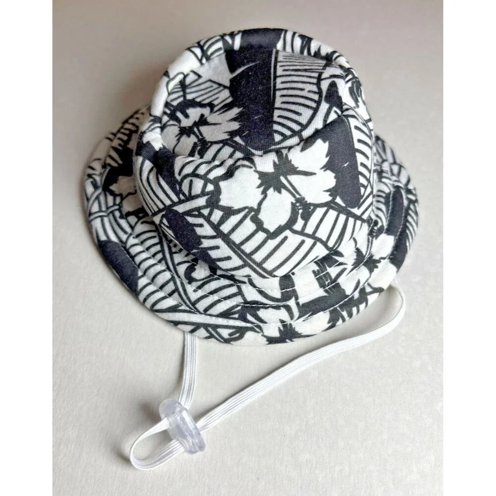 Vibrant Life Dog Pet Bandana & Hat Size S/M Reversible Blue and Black & White